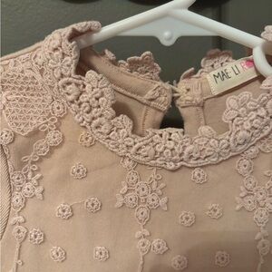 Mae Li Rose Pink Lace Kids Formal Dress